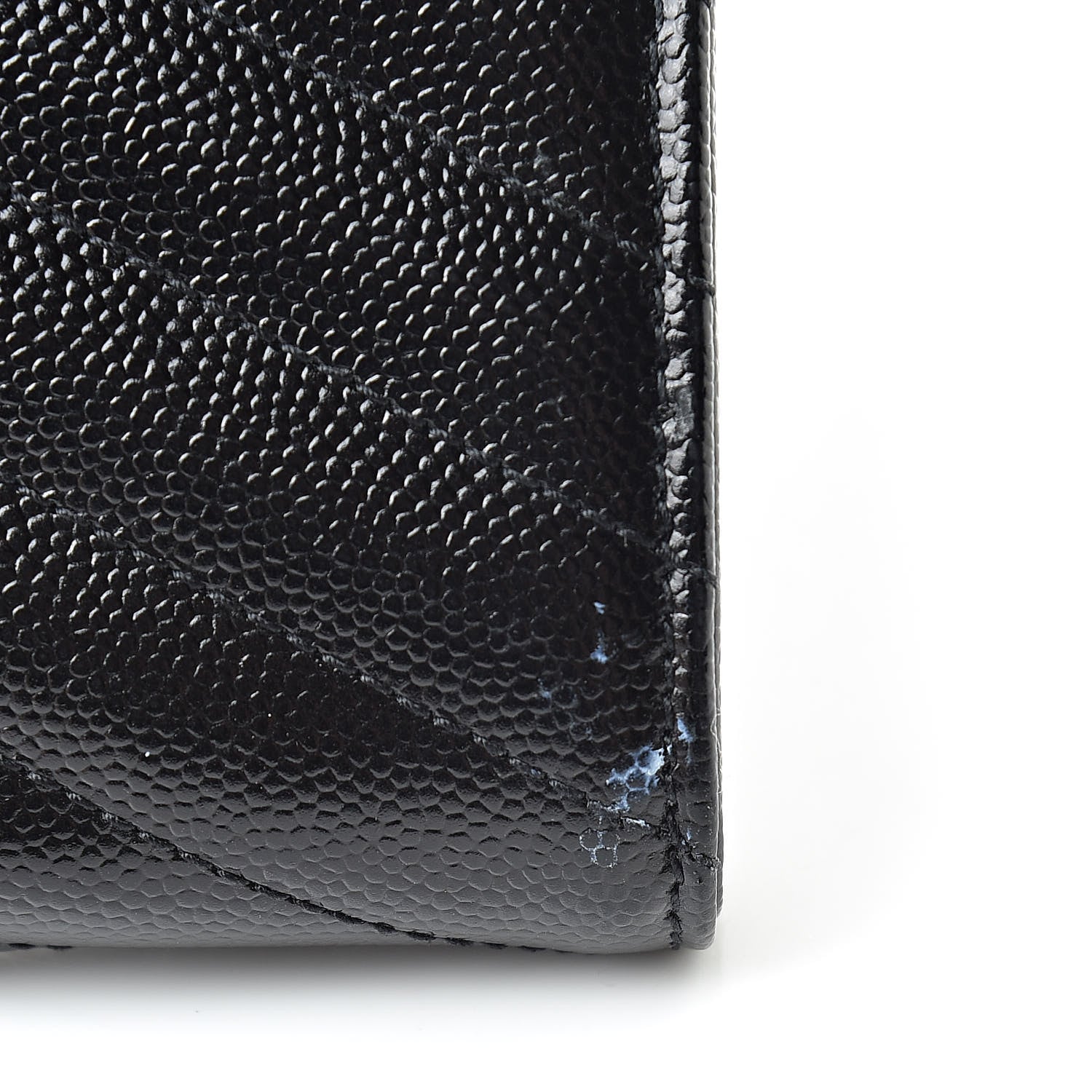 Saint Laurent Grain De Poudre Matelasse Chevron Monogram Flap Wallet Black 10 of 11