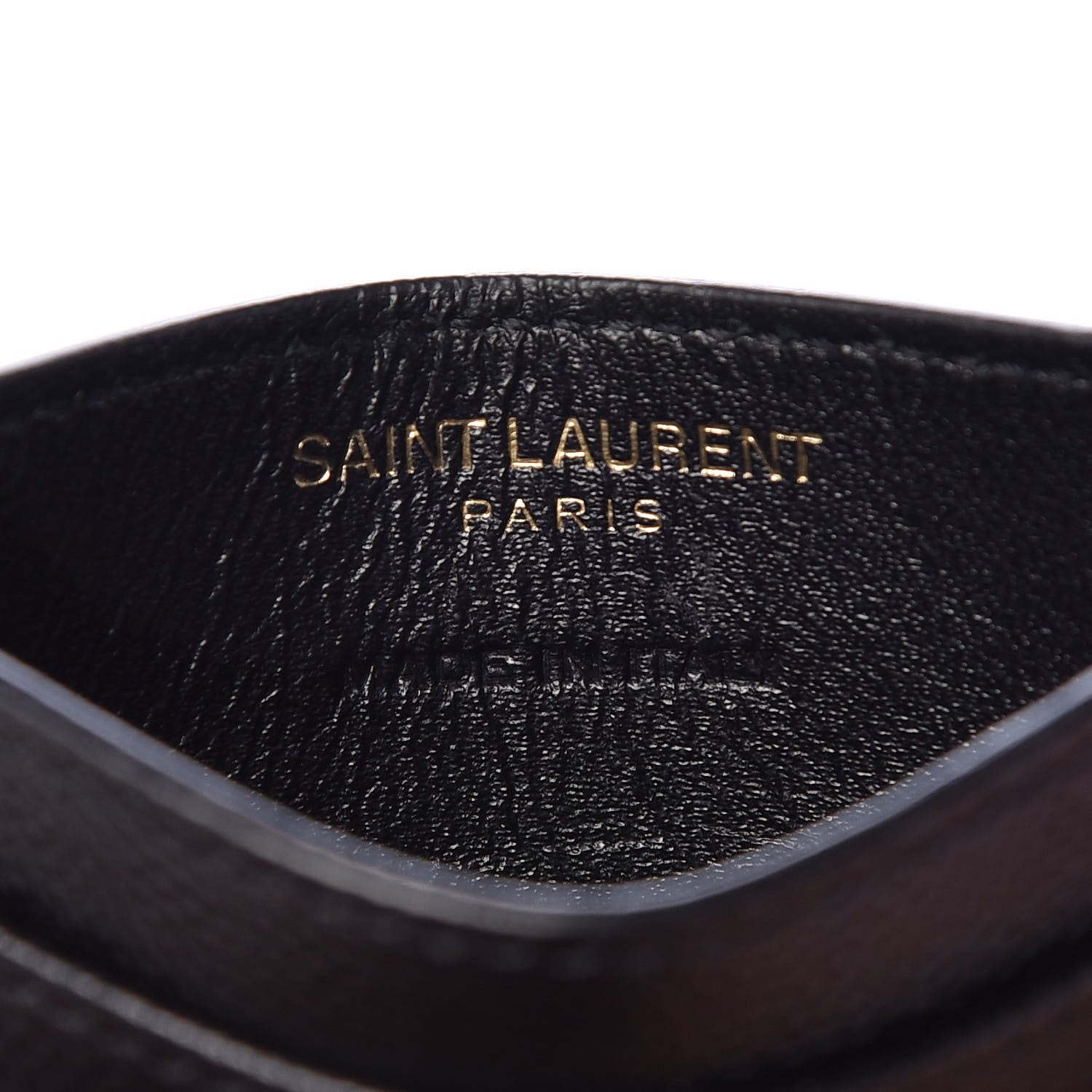 Saint Laurent Grain De Poudre Matelasse Chevron Monogram Credit Card Case Black 6 of 8