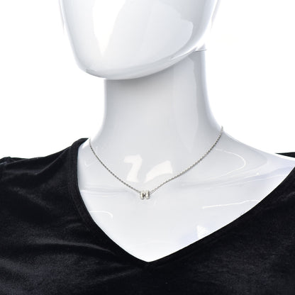 Hermes Lacquered Palladium Mini Pop H Pendant Necklace White 2 of 5