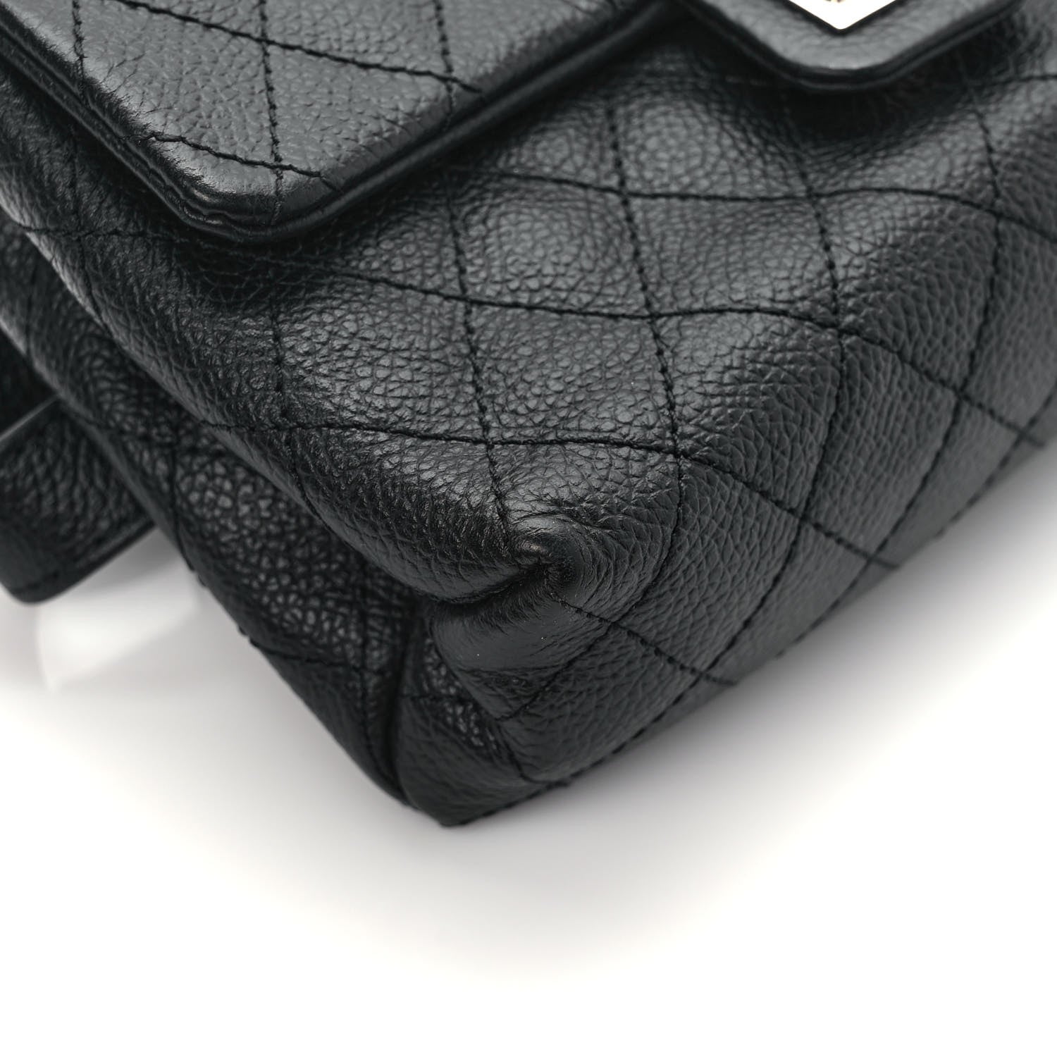 Chanel Grained Calfskin Quilted 2.55 Reissue Flap Belt Bag Clutch Black 10 of 12