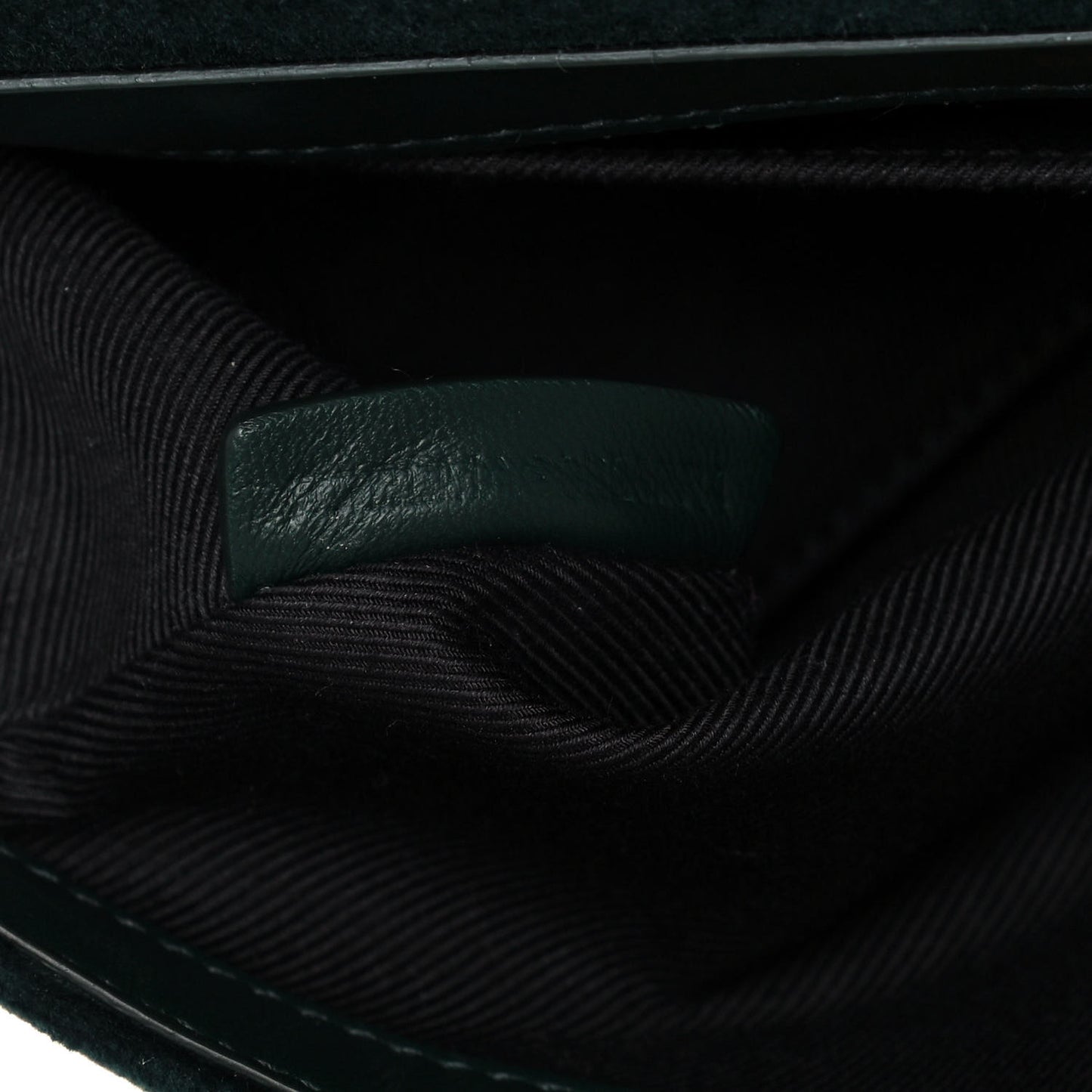 Velvet Quilted Small Lola Bag Dark Green