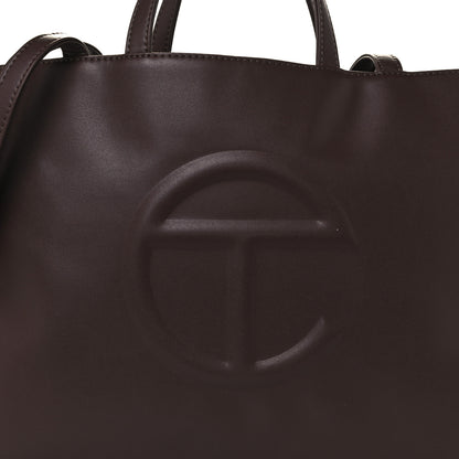Telfar Vegan Leather Medium Shopping Bag Chocolate 9 of 11