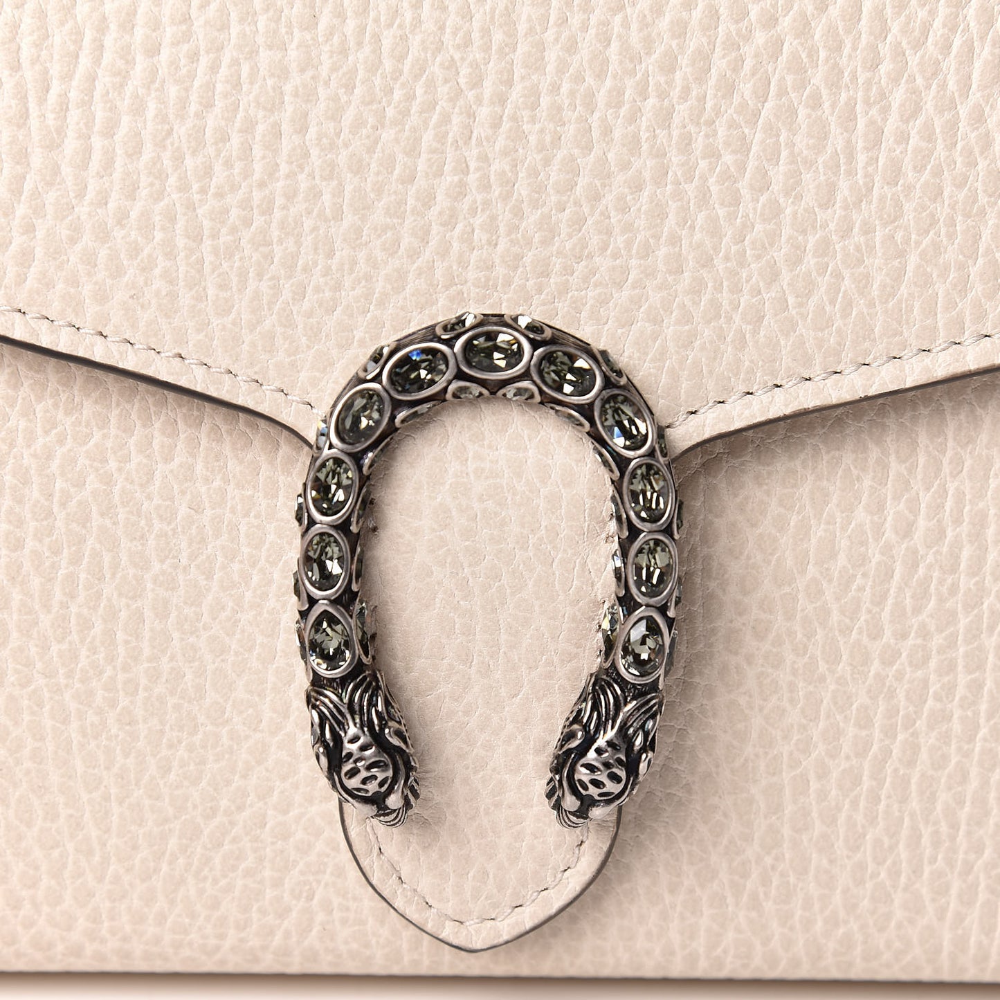 Dollar Calfskin Mini Dionysus Chain Wallet Mystic White