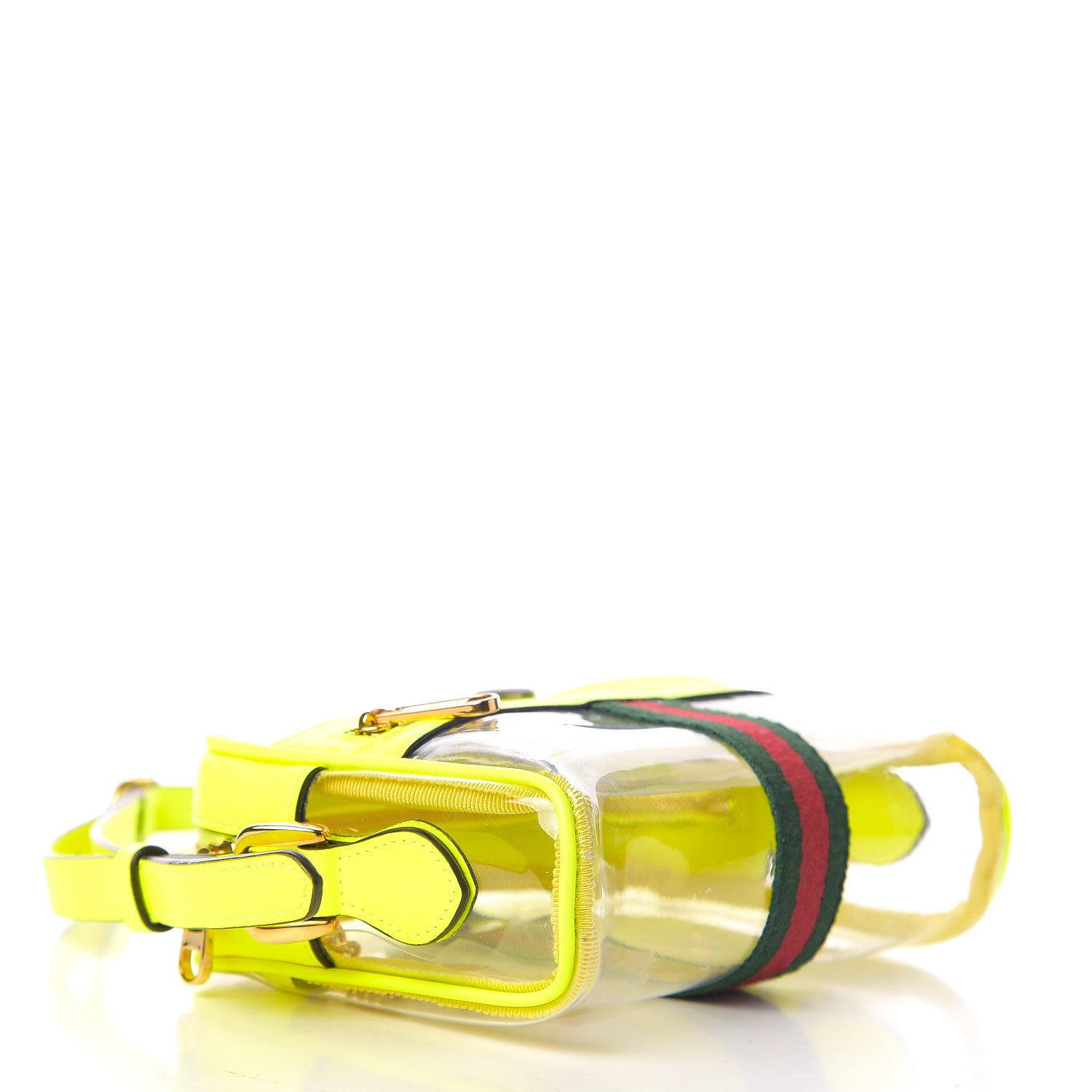 Gucci Vinyl Web Mini Ophidia Transparent Shoulder Bag Yellow Fluo 3 of 9