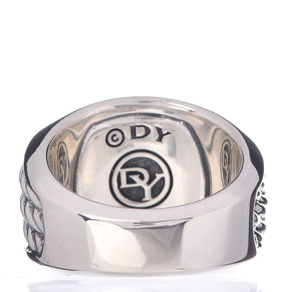 David Yurman Sterling Silver Pietersite Mens Cable Signet Ring 60 9 4 of 5