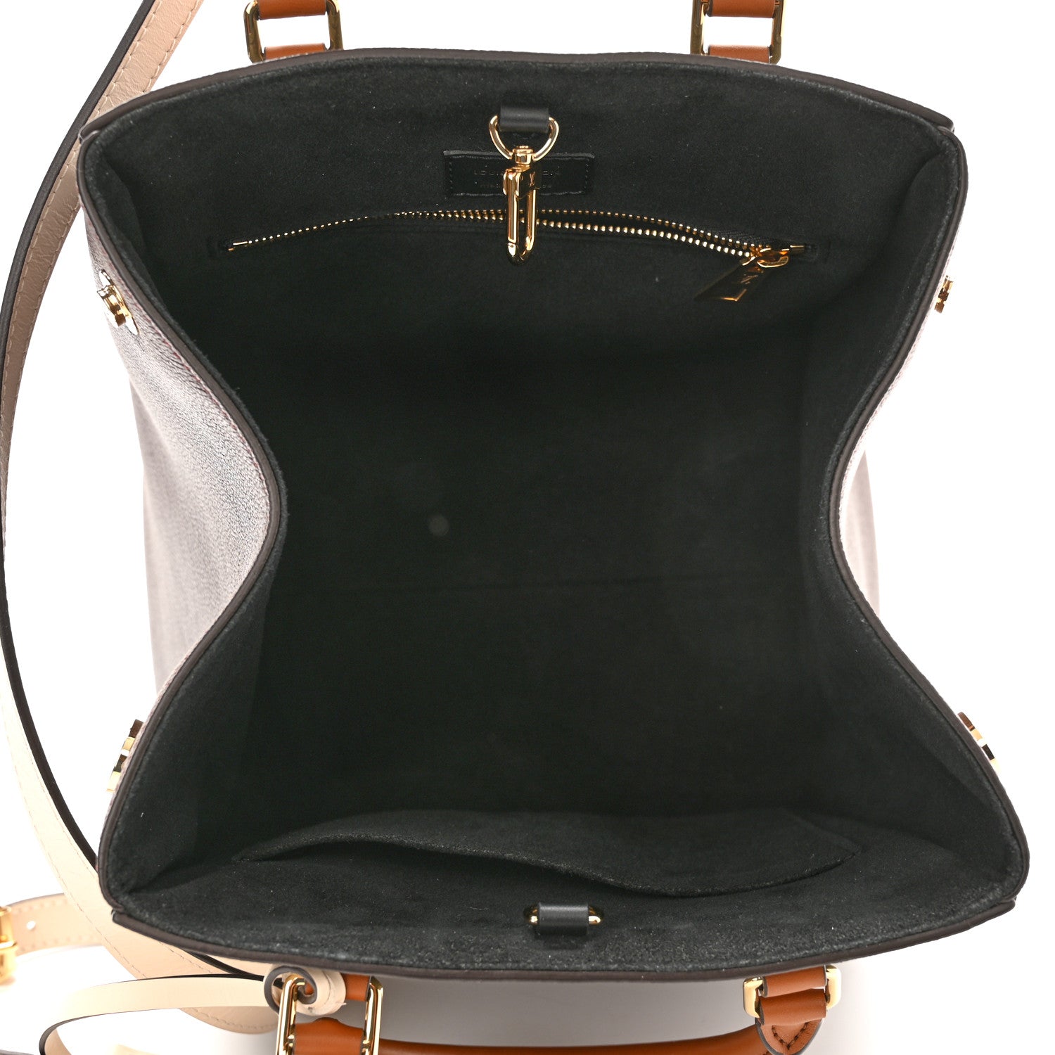 Louis Vuitton Calfskin Monogram Fold Tote MM Black Wine Cream 5 of 10