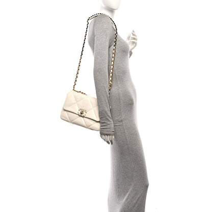 Chanel Lambskin Quilted Medium Chanel 19 Flap White 2 of 11
