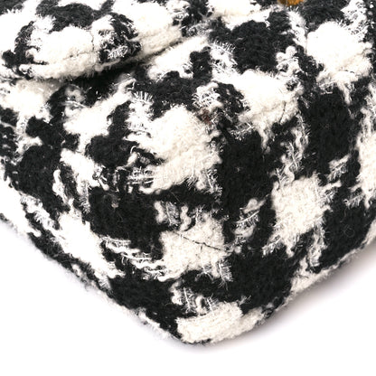 Chanel Tweed Quilted Medium Chanel 19 Flap Black Ecru White 10 of 11