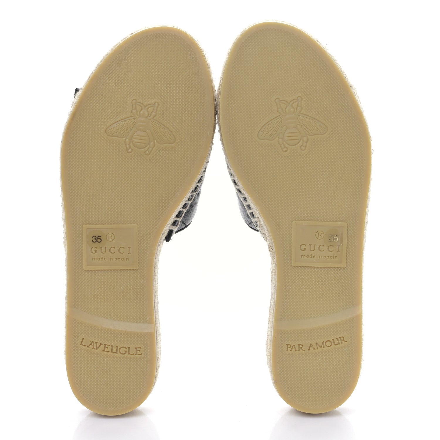 Gucci Nappa Matelasse GG Marmont Espadrille Slide Sandals 35 Black 5 of 10