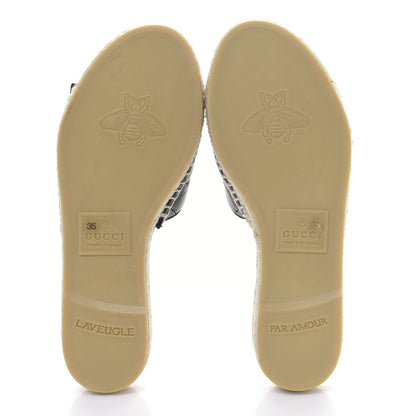 Gucci Nappa Matelasse GG Marmont Espadrille Slide Sandals 35 Black 5 of 10