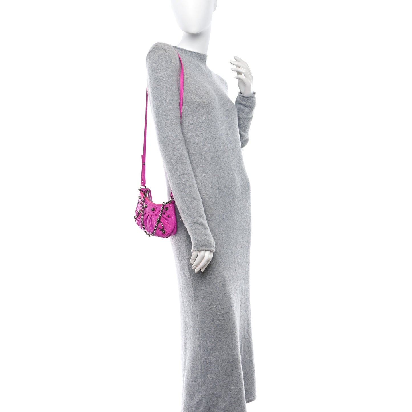 Agneau Arena Le Cagole Mini Purse With Chain Lipstick Pink