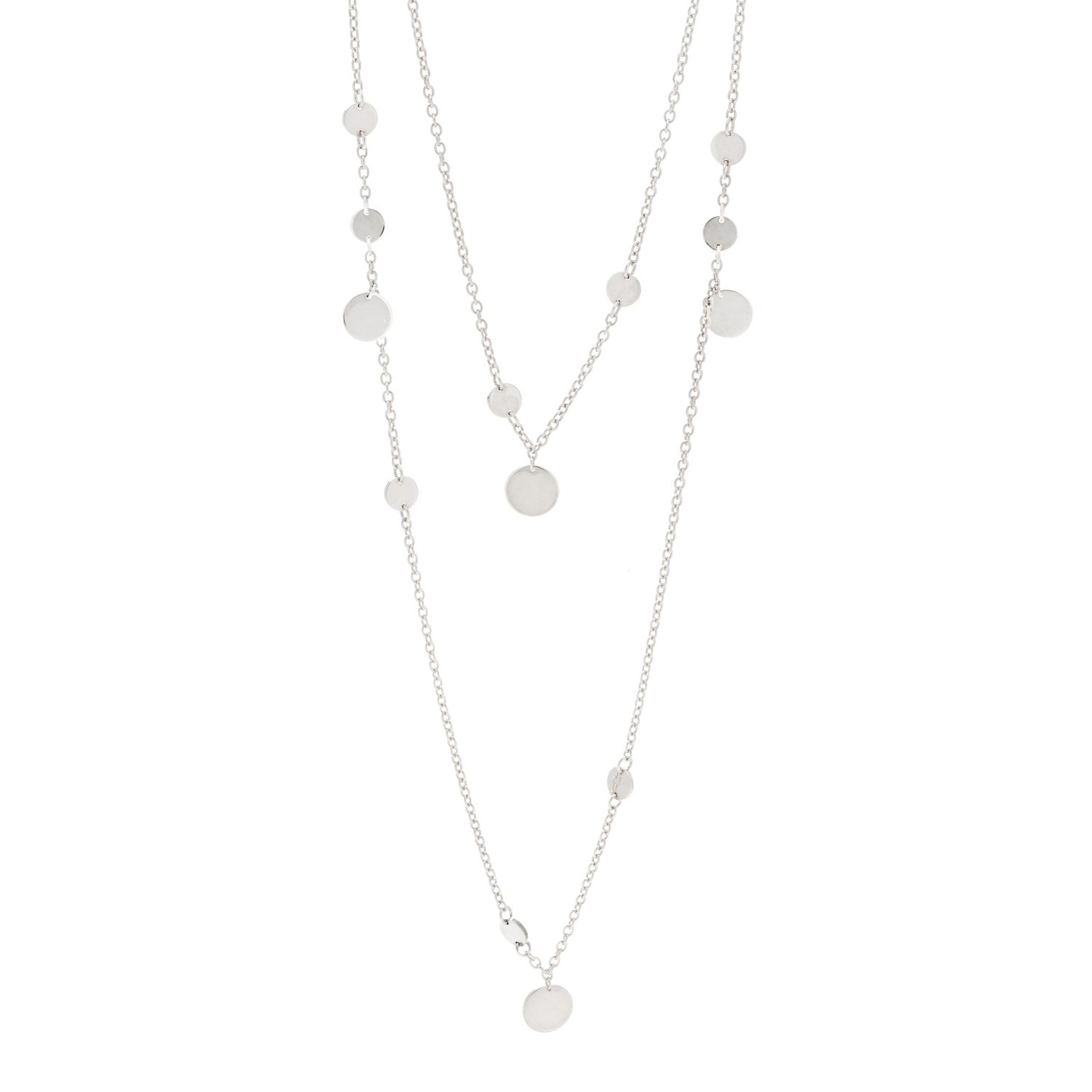 Sterling Silver 18K Rose Gold Confettis Long Necklace