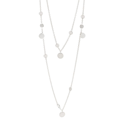 Hermes Sterling Silver 18K Rose Gold Confettis Long Necklace 1 of 5