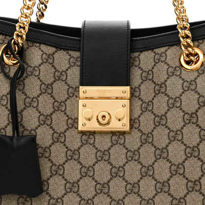 Gucci GG Supreme Monogram Medium Padlock Tote Black 8 of 11