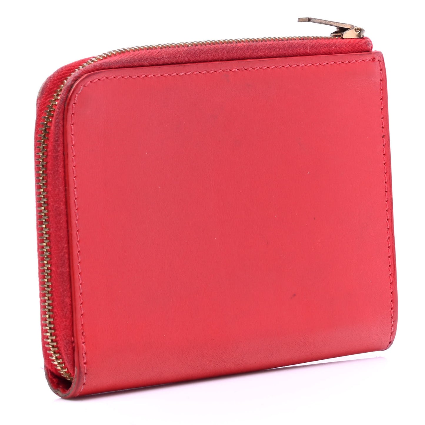 Calfskin Half Zip Multifunction Coin Purse Red