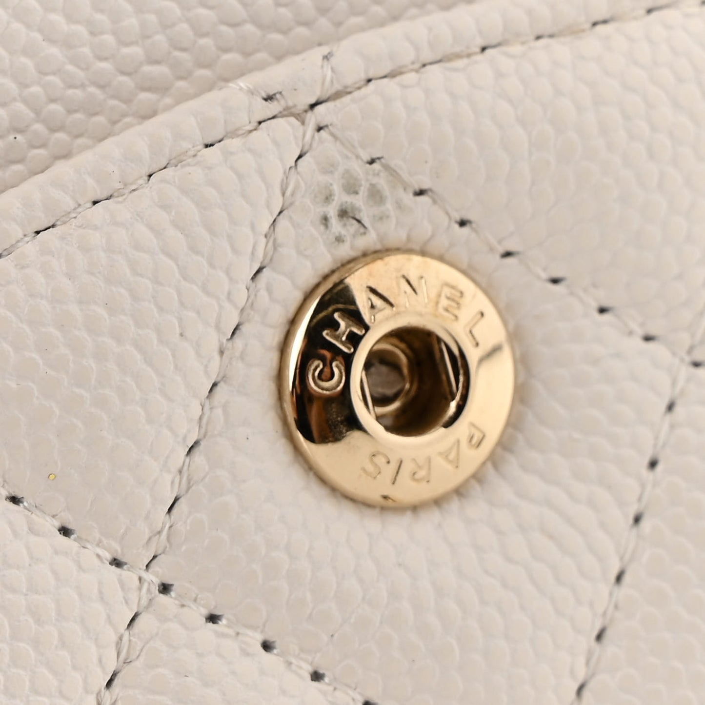 Caviar Quilted Small Double Flap White
