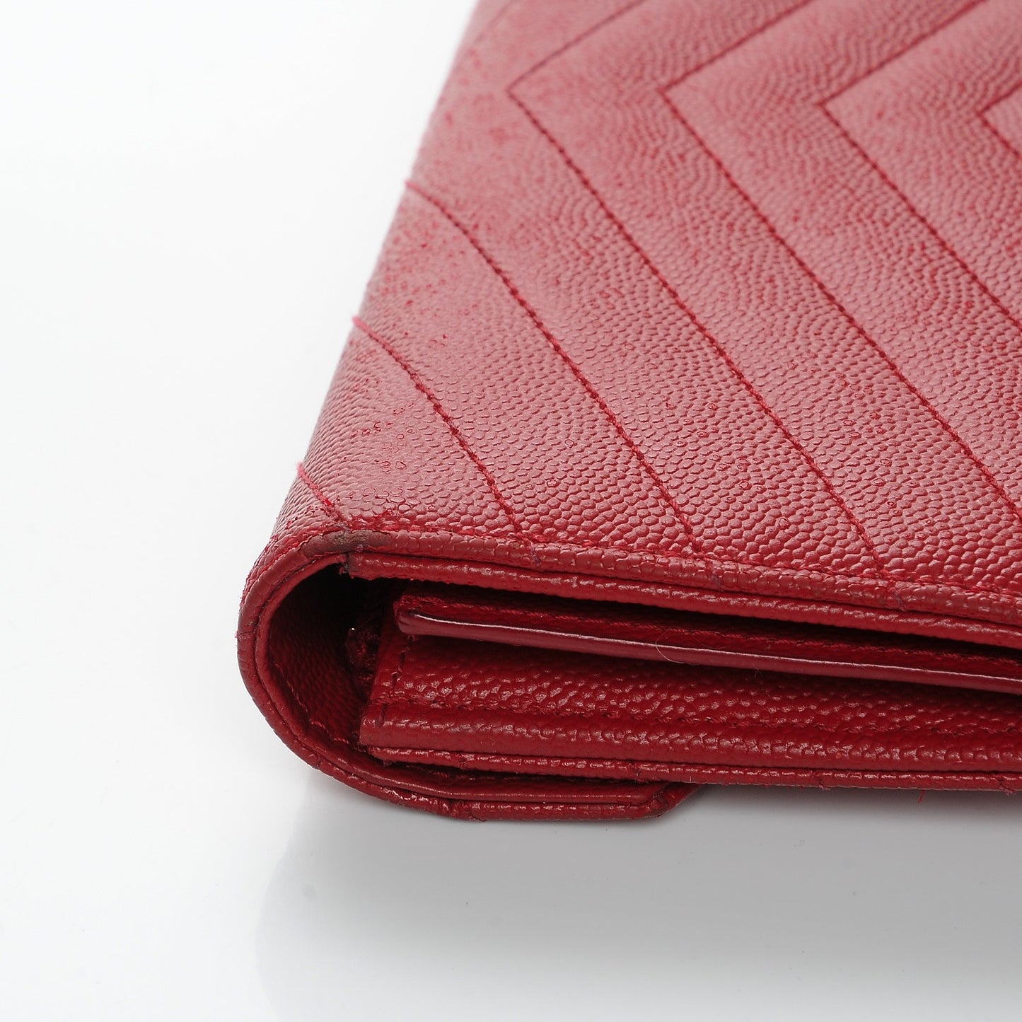 Grain De Poudre Matelasse Chevron Monogram Wallet Lipstick Red