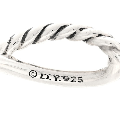 David Yurman Sterling Silver Crossover Cable Hoop Earrings 4 of 4