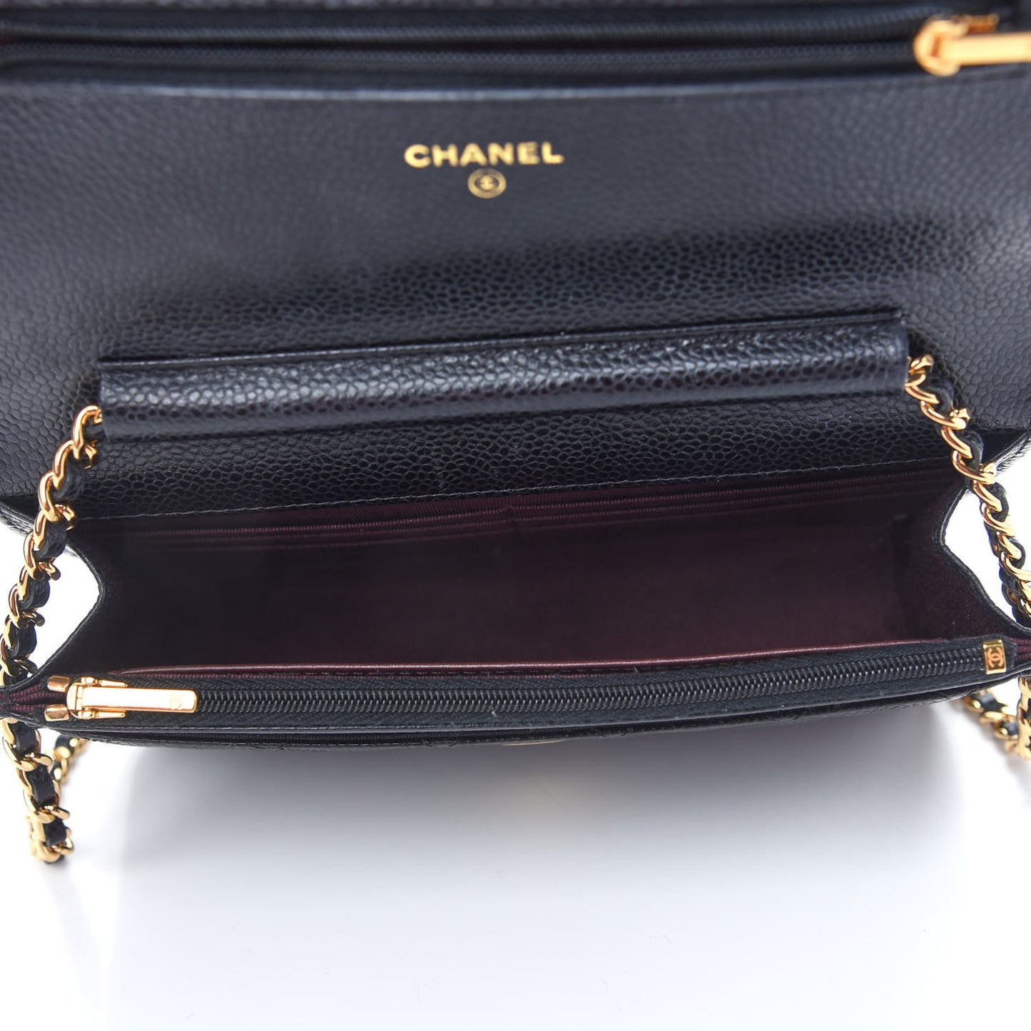 Caviar Quilted Wallet On Chain WOC Black