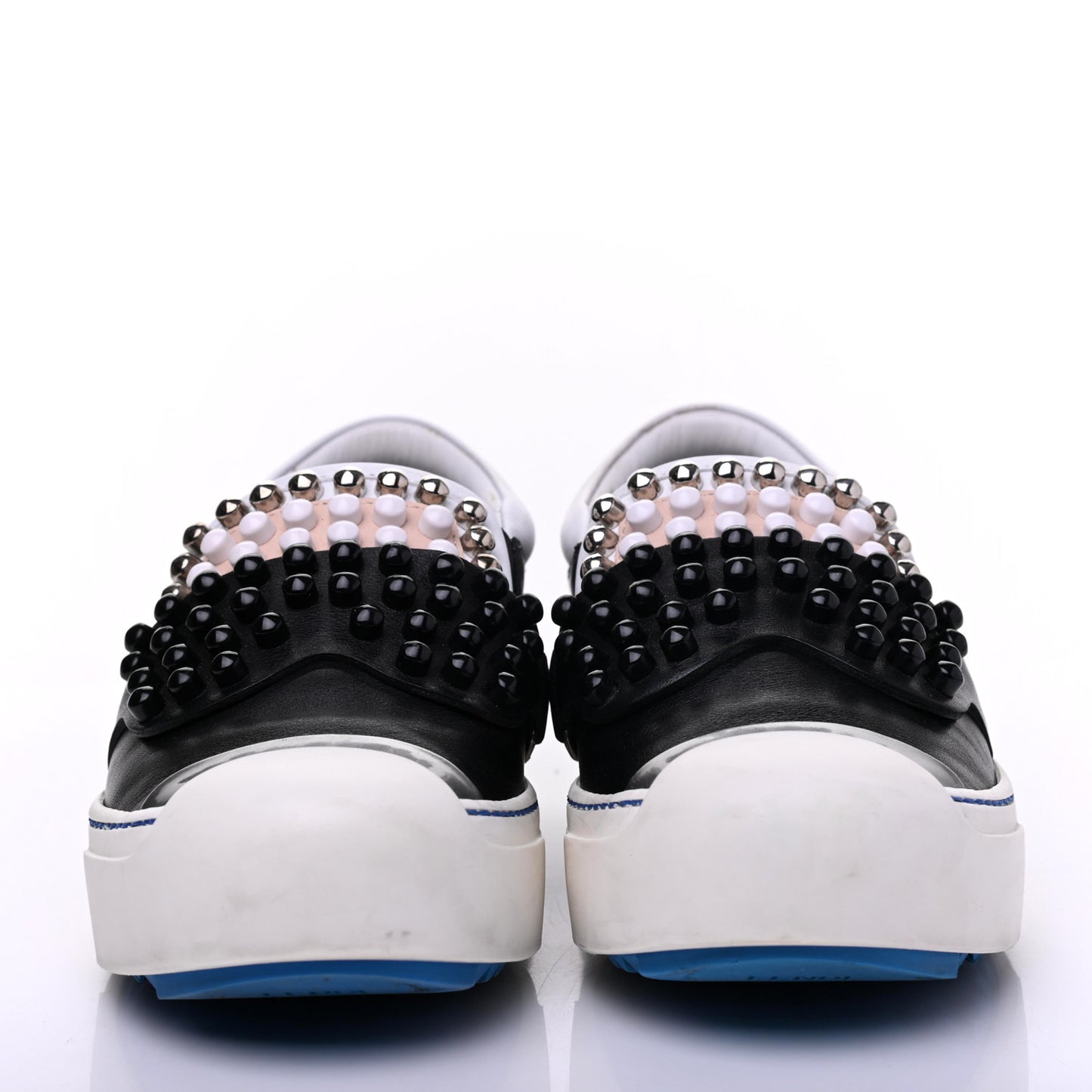 Calfskin Studded Karlito Slip On Sneaker 36 Black