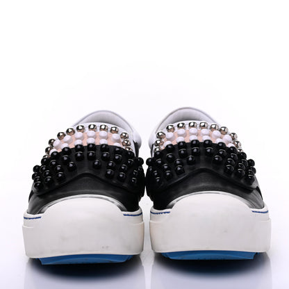 Fendi Calfskin Studded Karlito Slip On Sneaker 36 Black 2 of 24