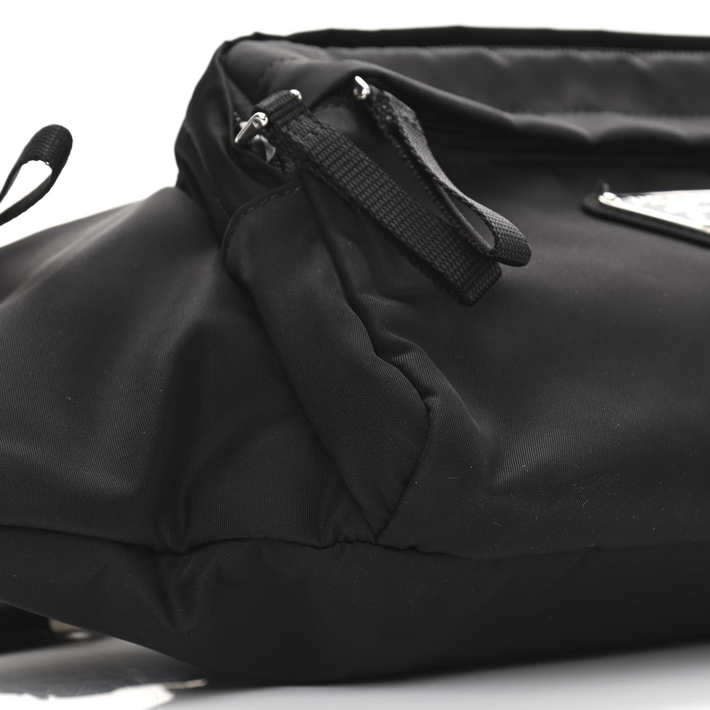 Tessuto Nylon Double Pocket Belt Bag Black