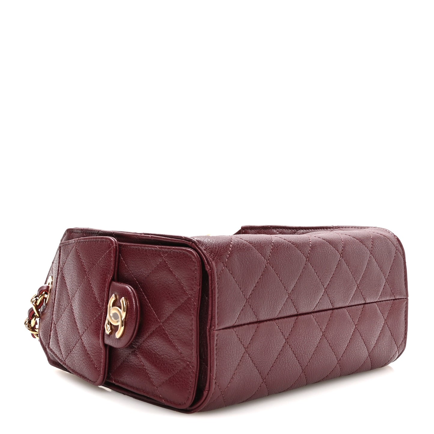 Goatskin Quilted Small Chanel 25 Handbag Dark Burgundy