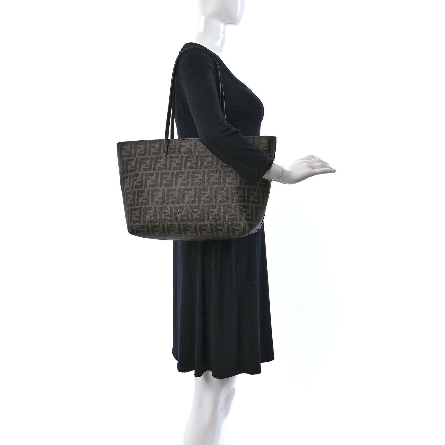 Fendi Zucca Spalmati Small Roll Tote Tobacco Moro 2 of 13