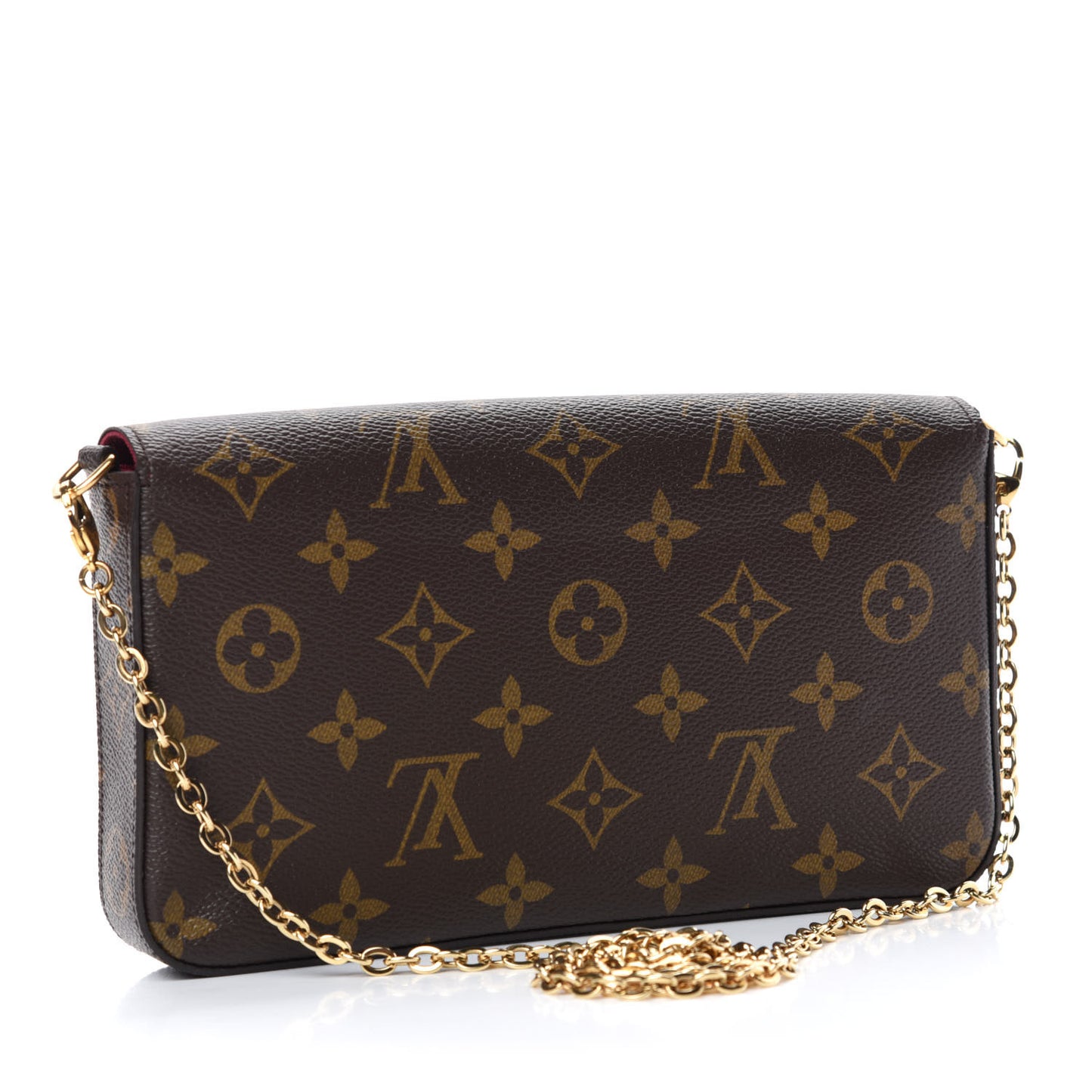 Monogram Pochette Felicie Chain Wallet Fuchsia