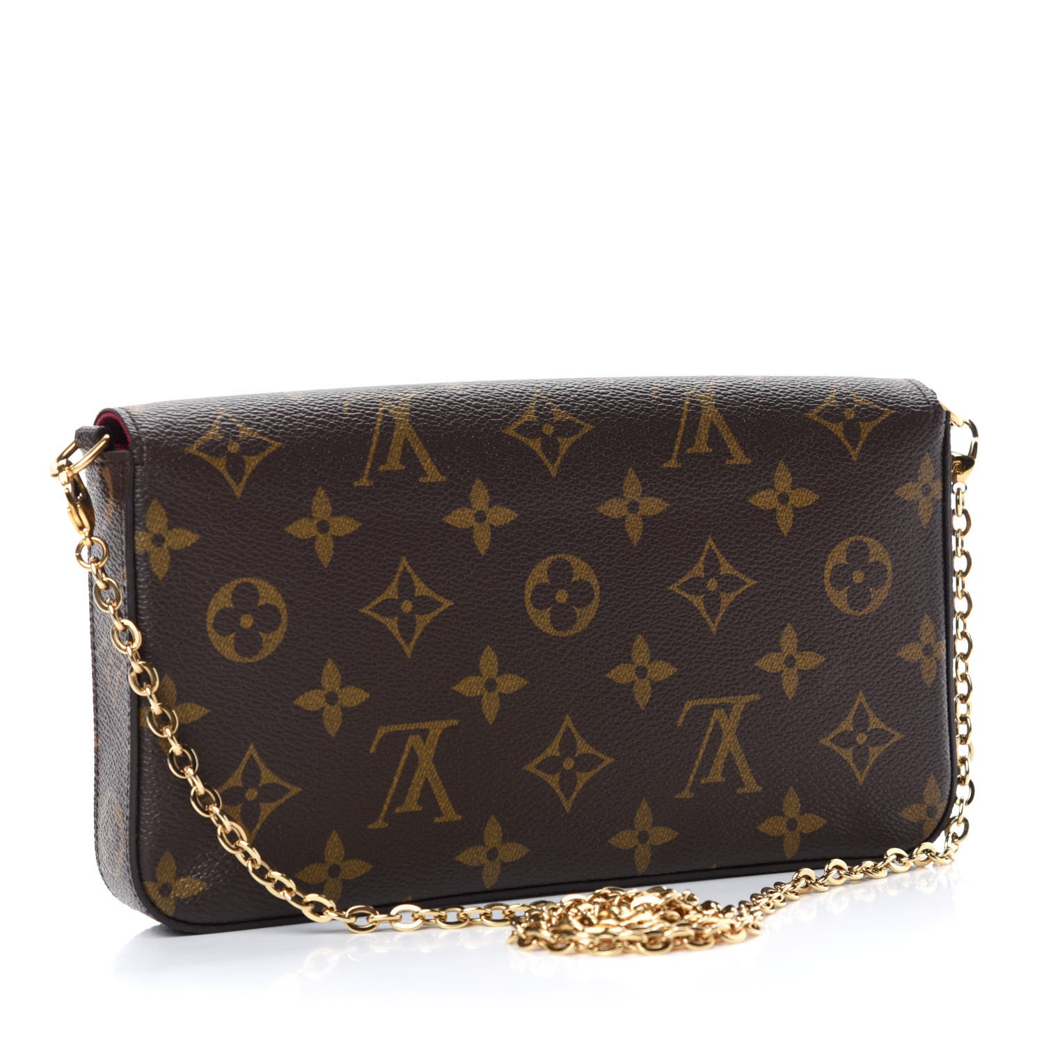Louis Vuitton Monogram Pochette Felicie Chain Wallet Fuchsia 3 of 11