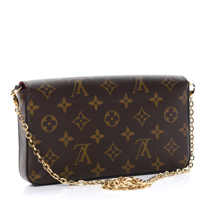 Louis Vuitton Monogram Pochette Felicie Chain Wallet Fuchsia 3 of 11