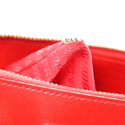 Prada Saffiano Vernice Medium Promenade Tote Rosso 7 of 10