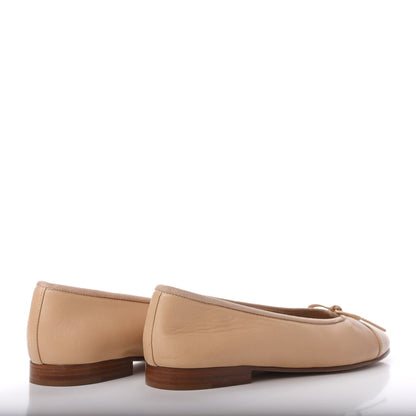 Chanel Lambskin Cap Toe CC Ballerina Flats 36 Beige 4 of 9