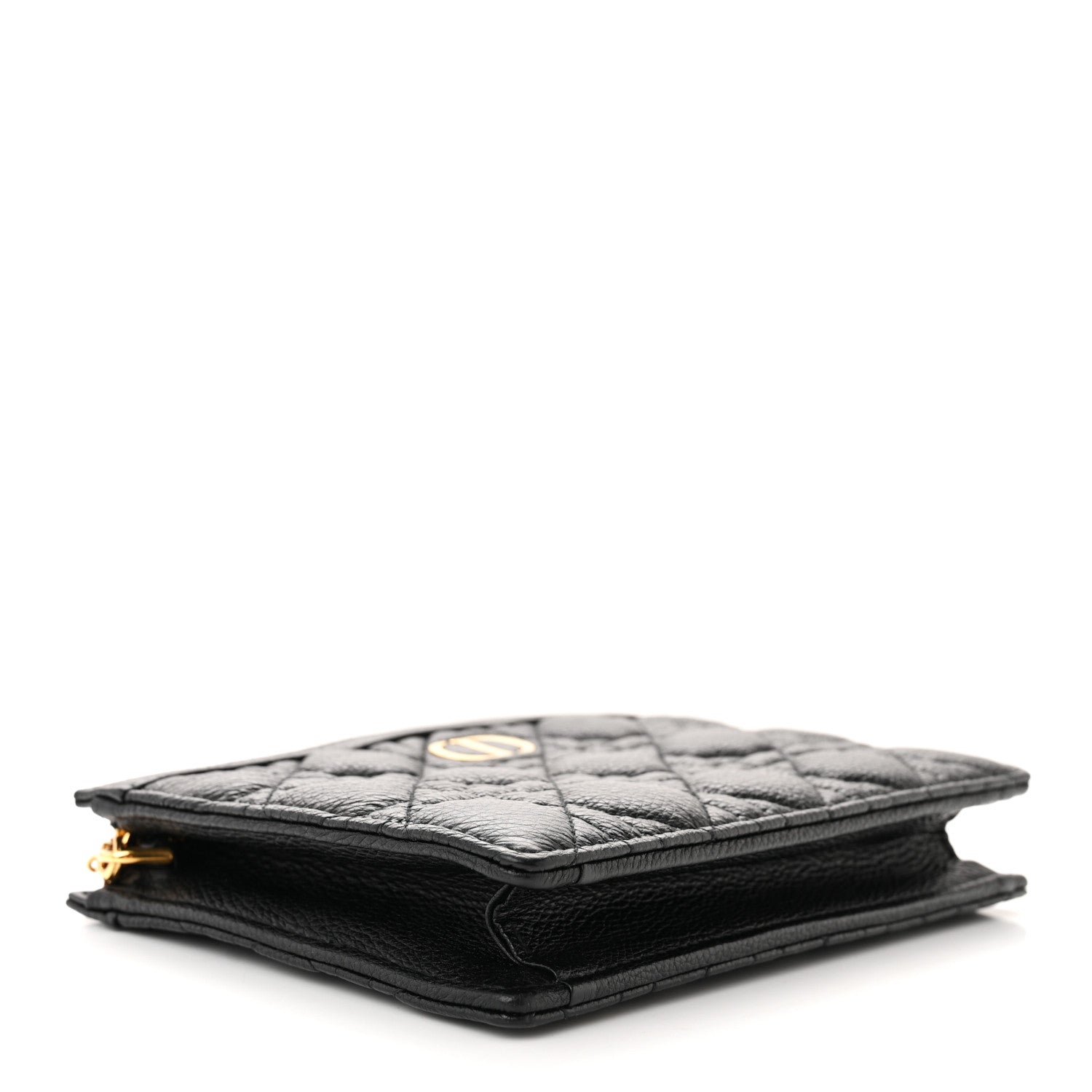 Christian Dior Calfskin Cannage Caro Zipped Pouch With Chain Black 4 of 11