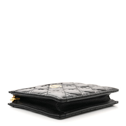 Christian Dior Calfskin Cannage Caro Zipped Pouch With Chain Black 4 of 11