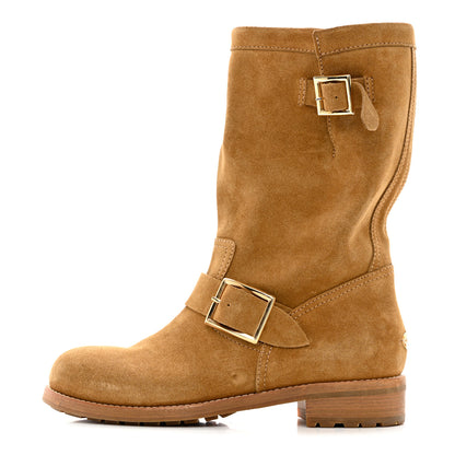 Jimmy Choo Suede Biker Boots 36.5 Tan 1 of 11