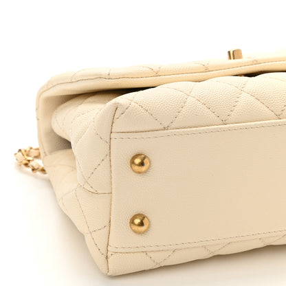 Chanel Caviar Quilted Mini Coco Handle Flap Ivory 8 of 9