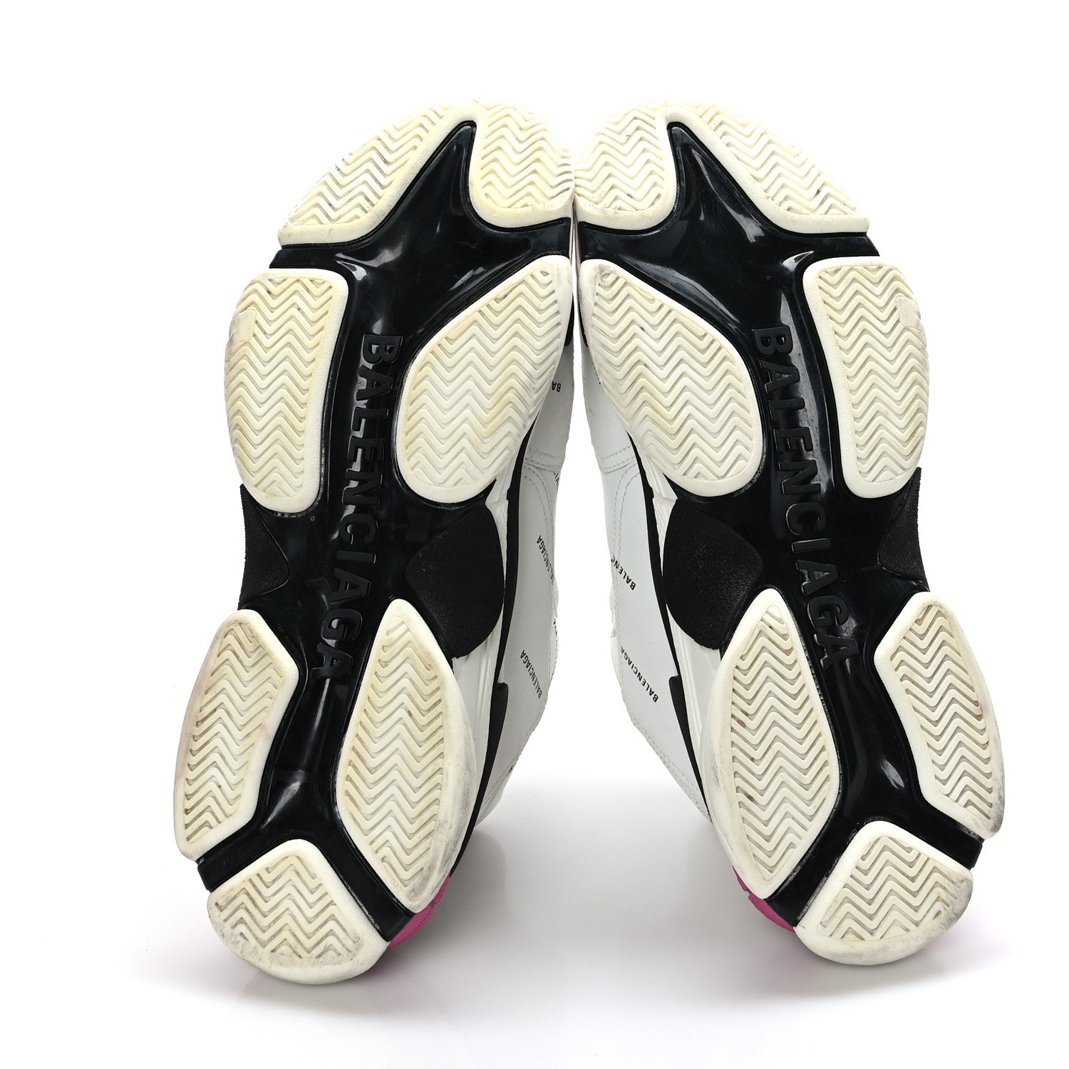 Balenciaga Technical Fabric Allover Logo Mens Triple S Sneakers 44 White Black Pink 5 of 9