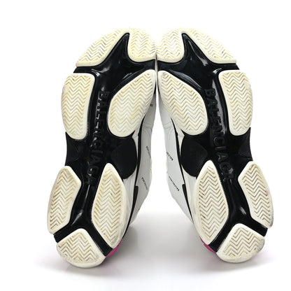 Balenciaga Technical Fabric Allover Logo Mens Triple S Sneakers 44 White Black Pink 5 of 9