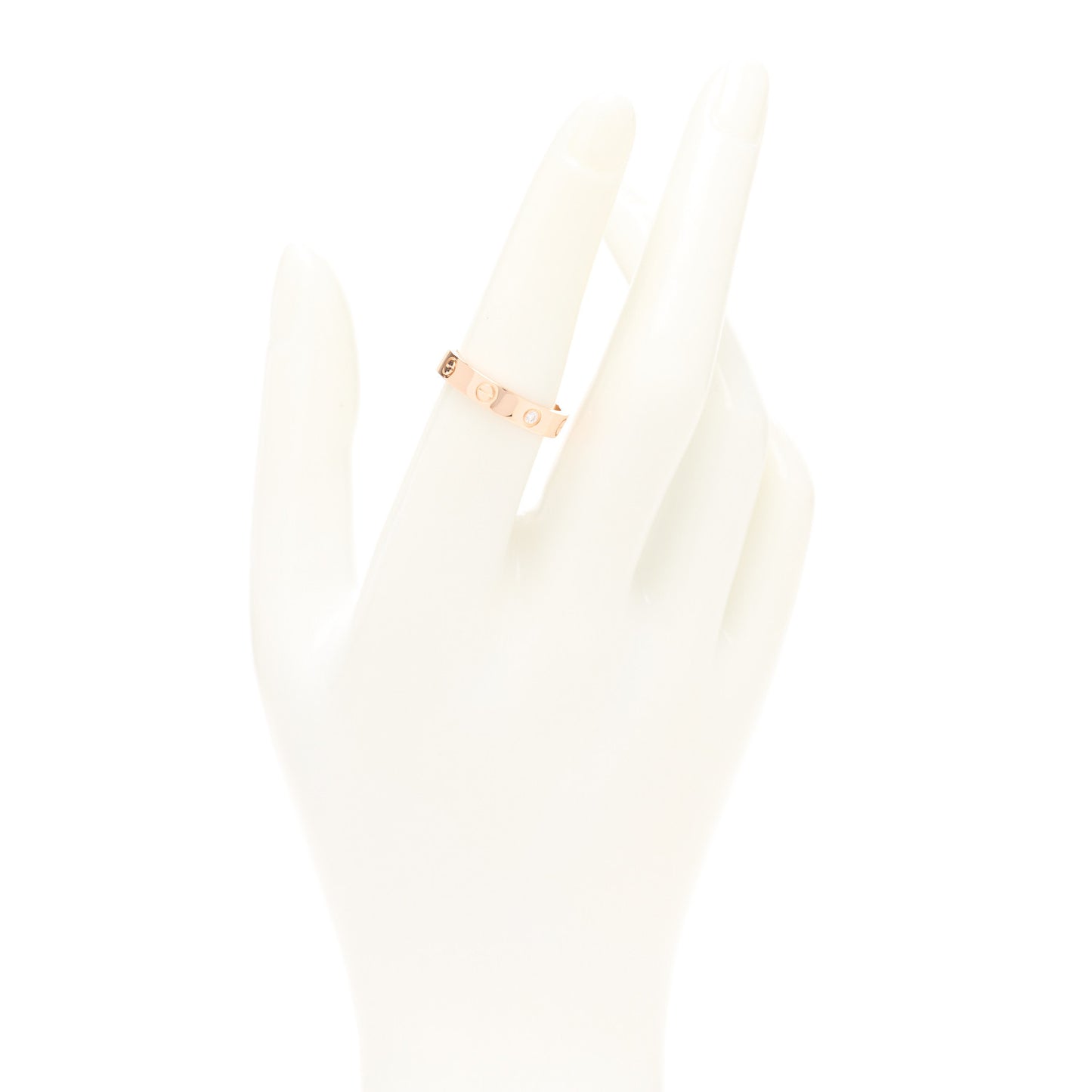 18K Pink Gold Diamond 4mm LOVE Wedding Band Ring 53 6.5