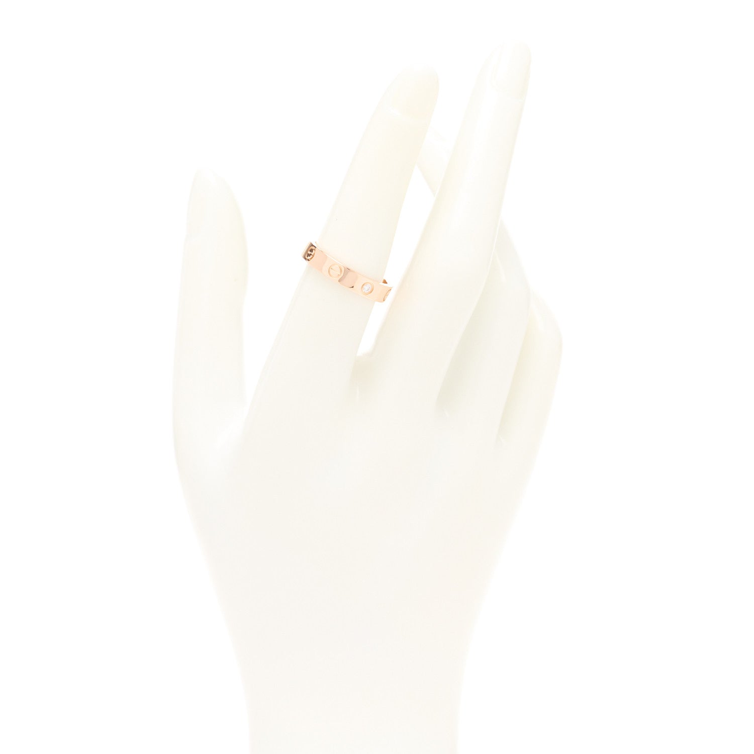 Cartier 18K Pink Gold Diamond 4mm LOVE Wedding Band Ring 53 6.5 2 of 4