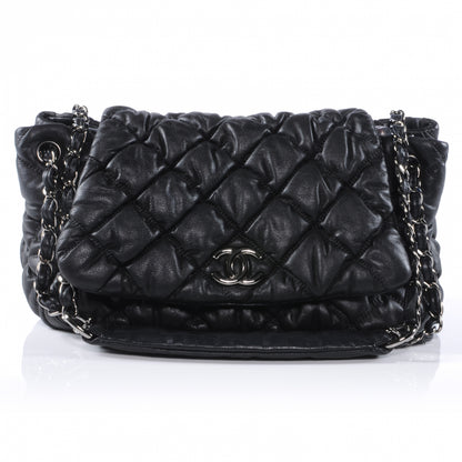 Chanel Leather Bubble Quilt Flap Bag Black 1 of 10