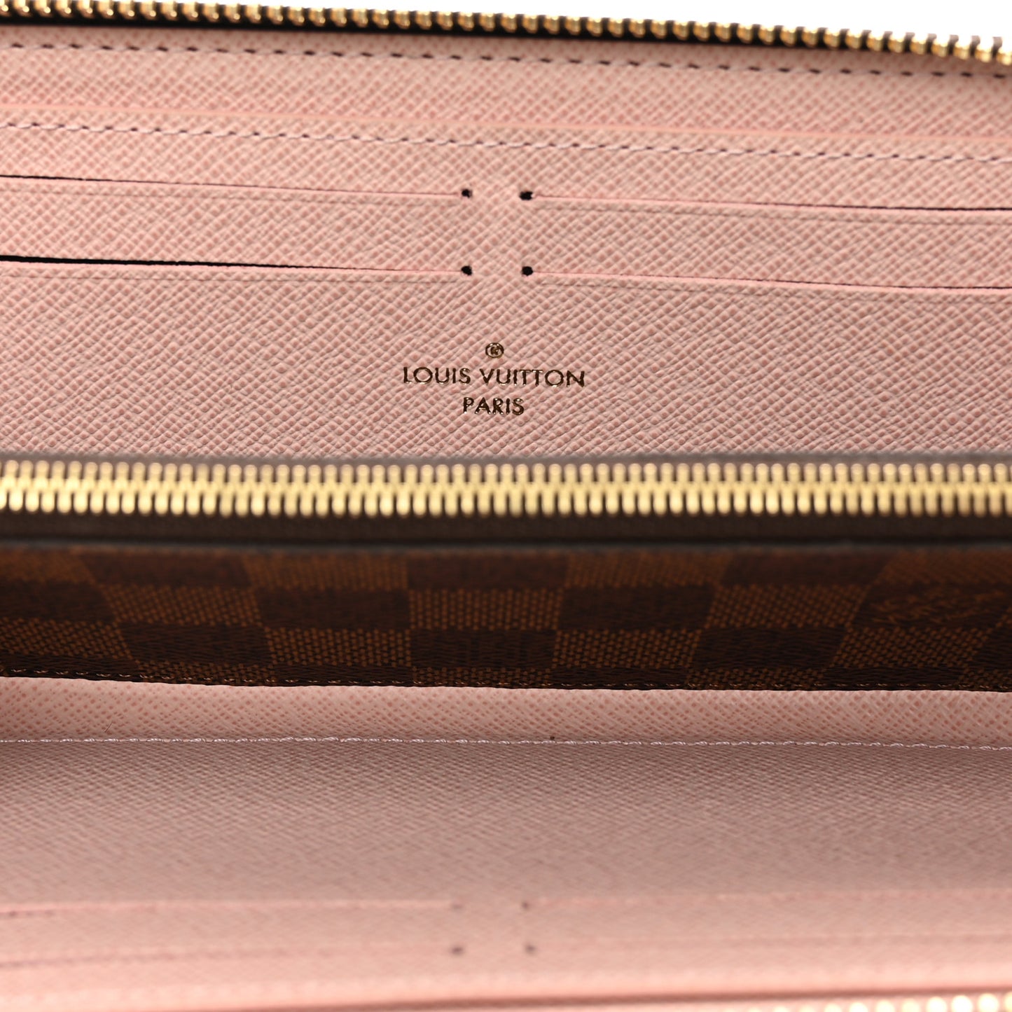 Damier Ebene Clemence Wallet Rose Ballerine