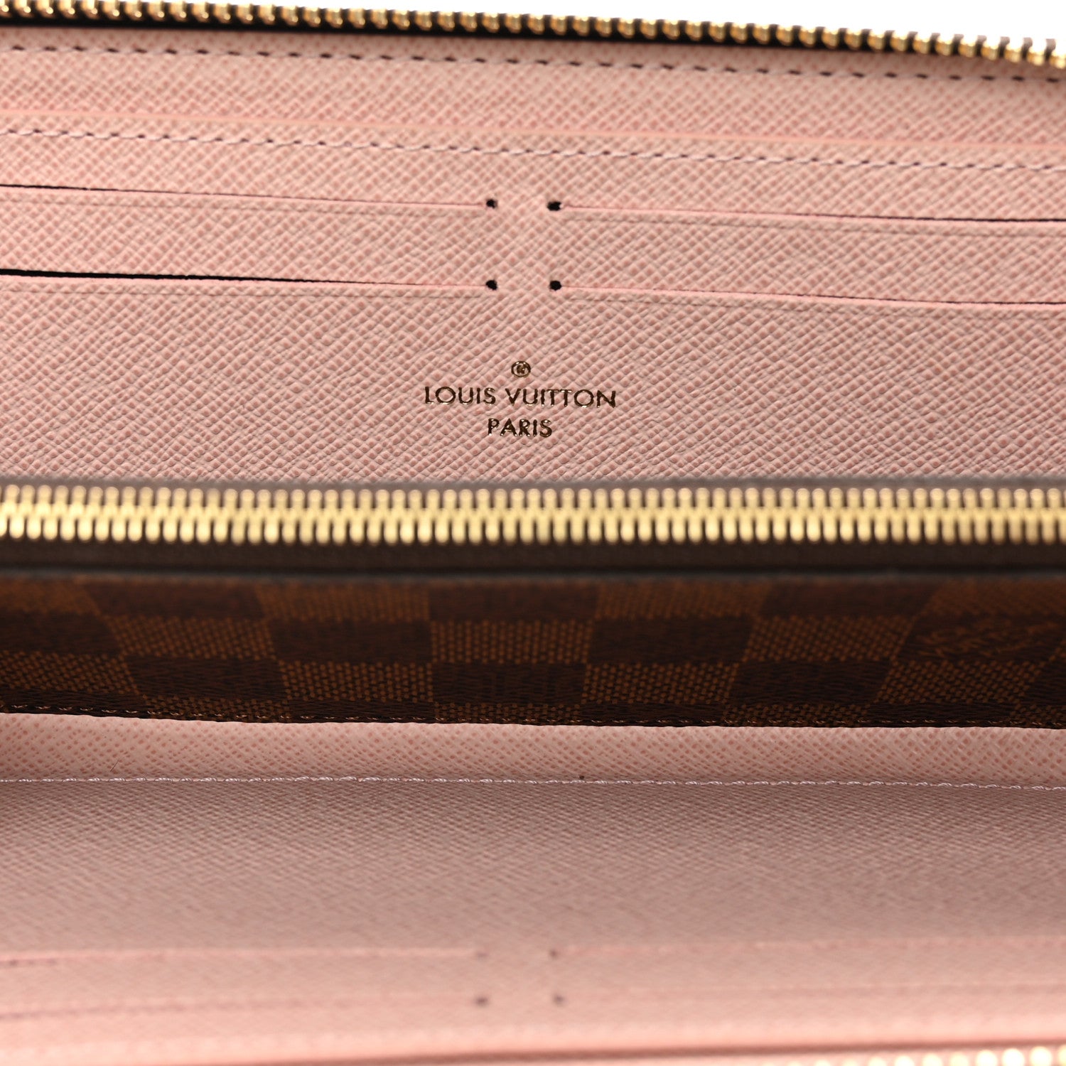 Louis Vuitton Damier Ebene Clemence Wallet Rose Ballerine 5 of 6