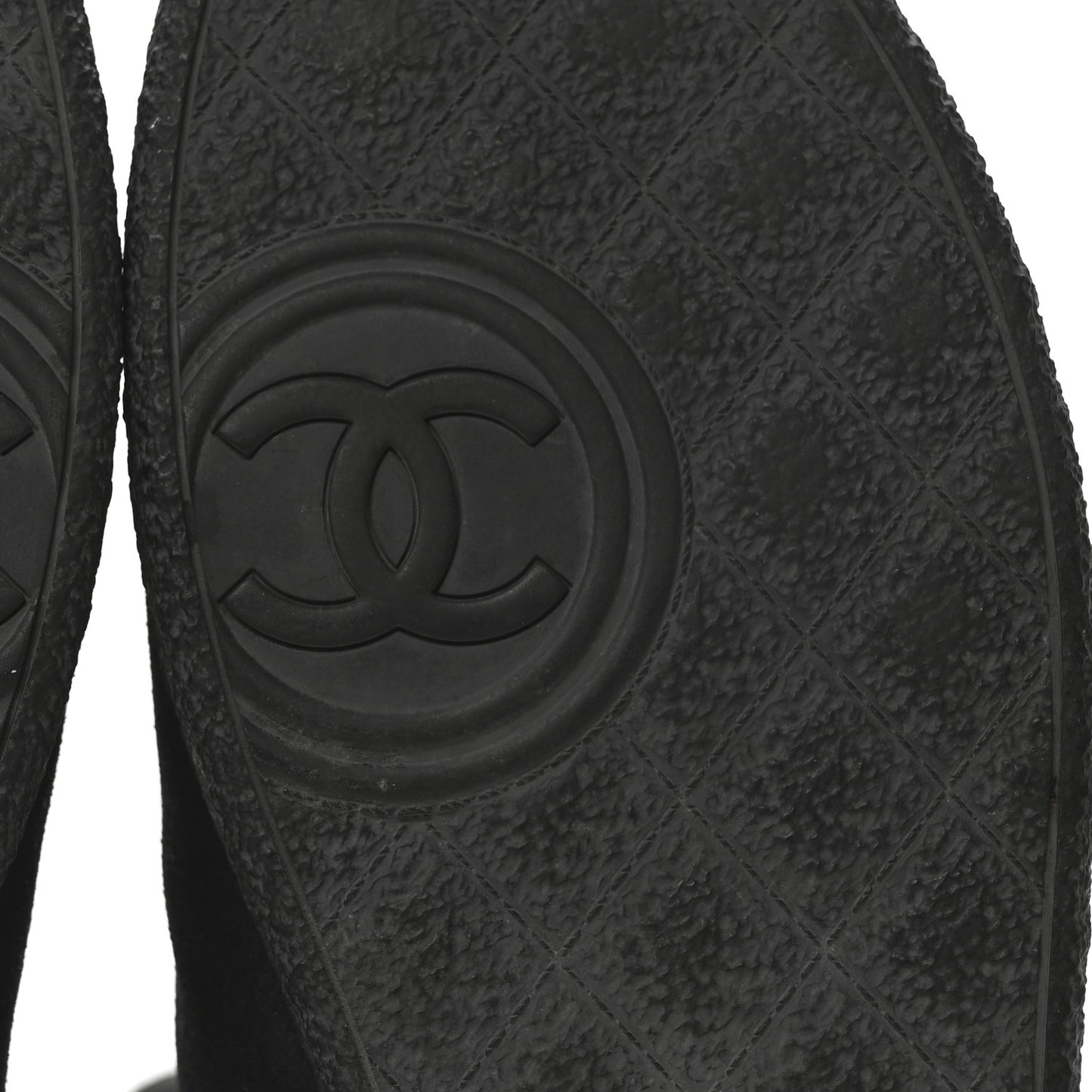 Suede Quilted High Boots 40 Black