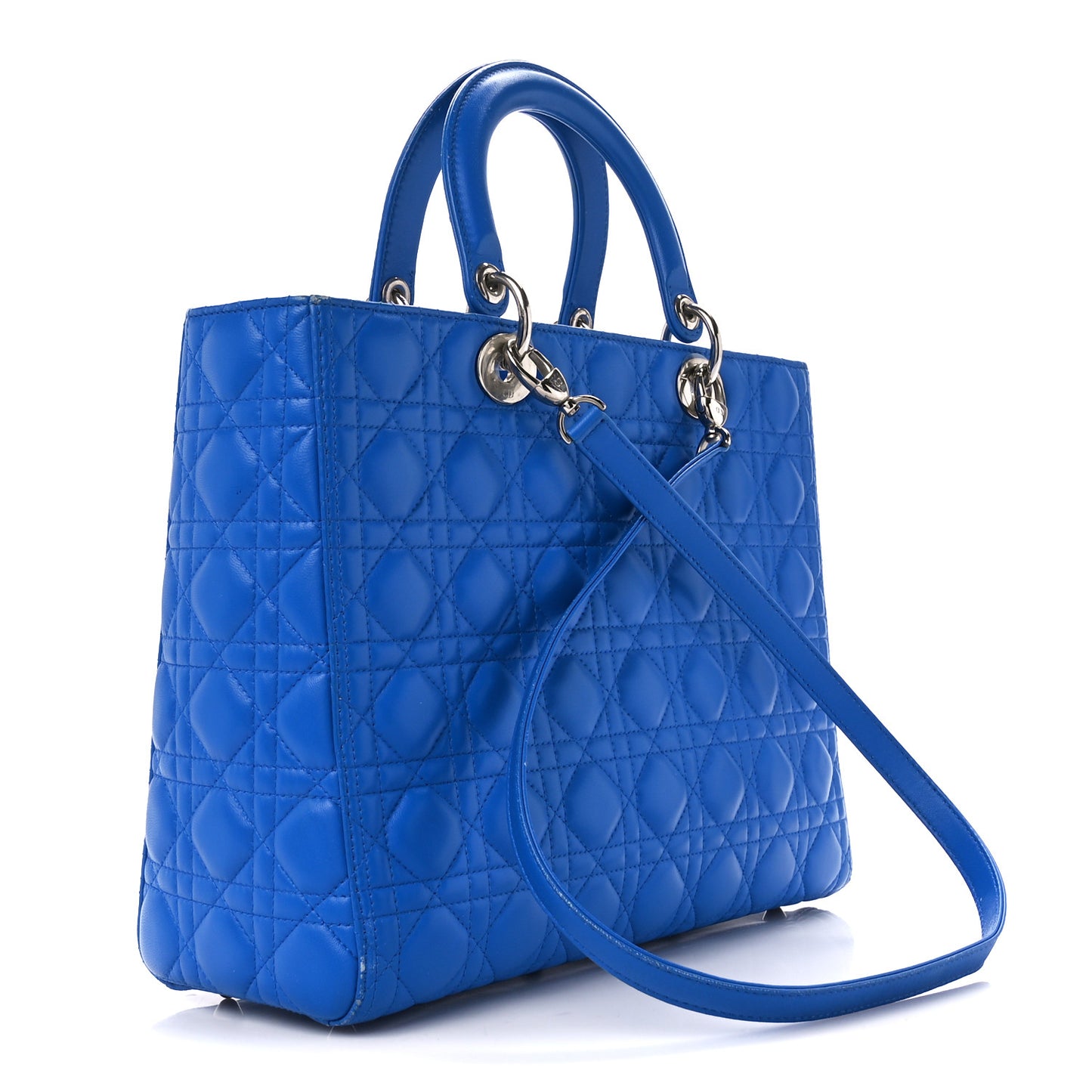 Lambskin Cannage Large Lady Dior Blue