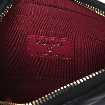 Chanel Shiny Goatskin Quilted Chanel 19 Flat Wallet Pouch Black 6 of 8
