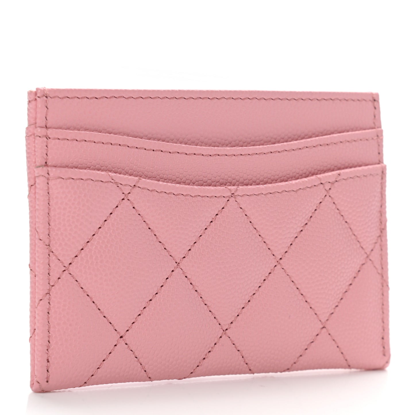 Caviar Quilted Card Holder Pink