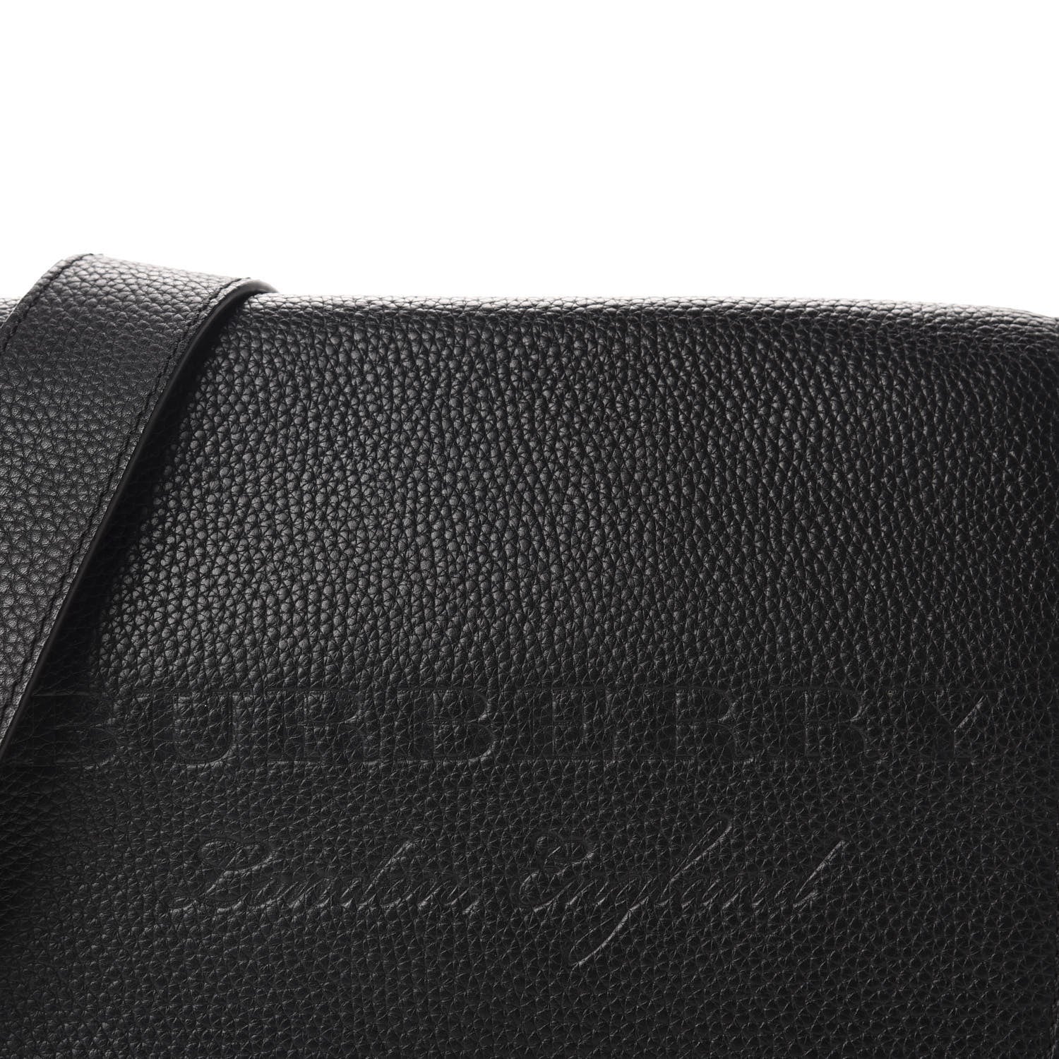 Burberry Grainy Calfskin Embossed Small Messenger Black 10 of 10