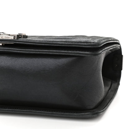 Chanel Iridescent Calfskin Embellished Double Stitch Medium Boy Flap Black 9 of 11